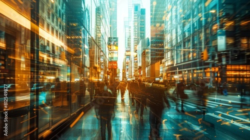 A sophisticated background with images of bustling financial districts and trading floors  symbolizing the global interconnectedness of business earnings