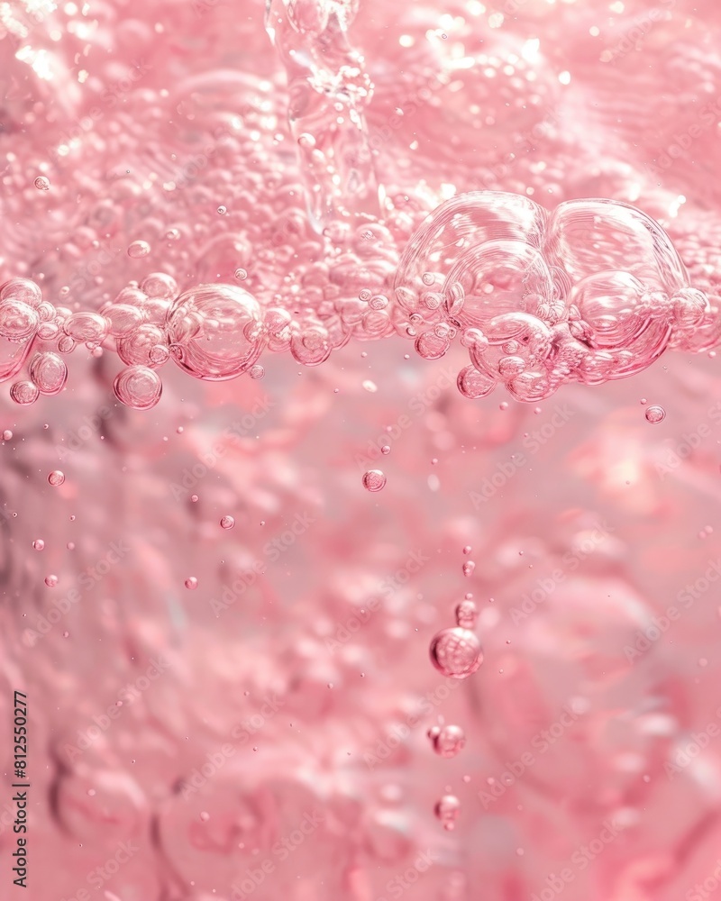 Close up of Pink bubbles in water Close up of Pink bubbles in water