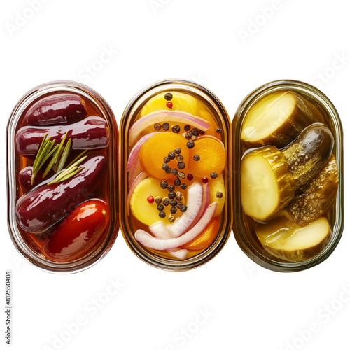 Pickled Vegetables isolated on white background