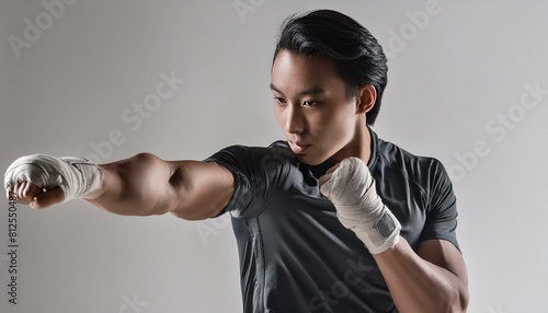 素手でパンチを練習するボクサー photo