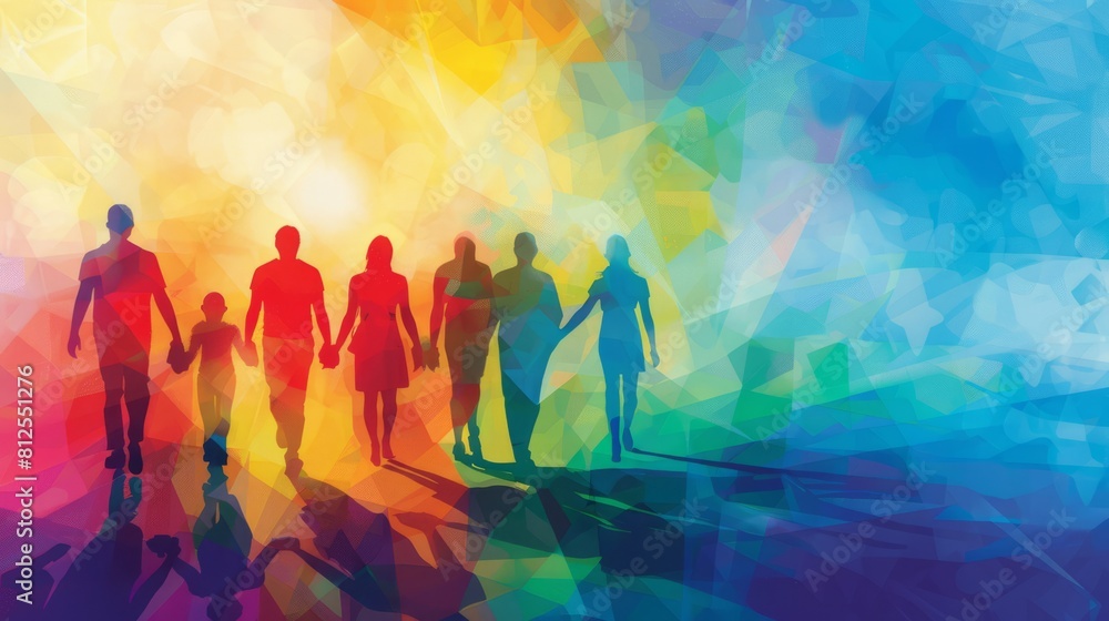 Abstract concept background illustrating the unity and harmony of humanity Abstract concept background illustrating the unity and harmony of humanity