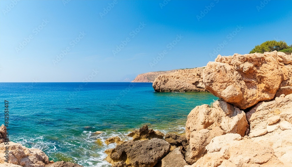 Rochers et Reflets: La Côte Méditerranéenne Brille sous le Soleil Radieux