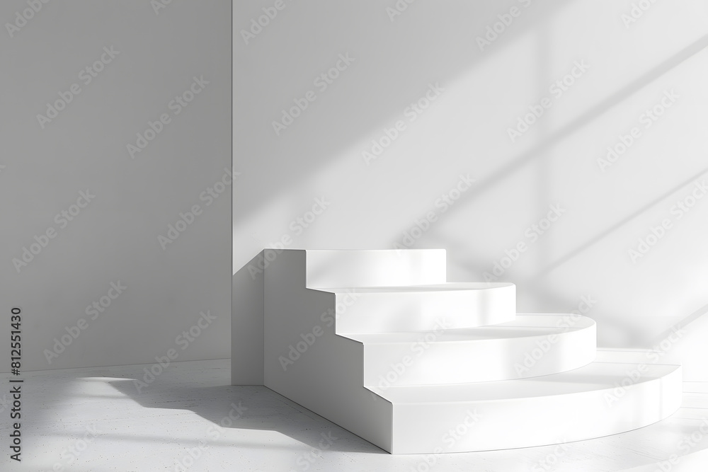 Empty steps cylinder podium on empty background. 3D rendering. Generative Ai. Empty steps cylinder podium on empty background. 3D rendering. Generative Ai.