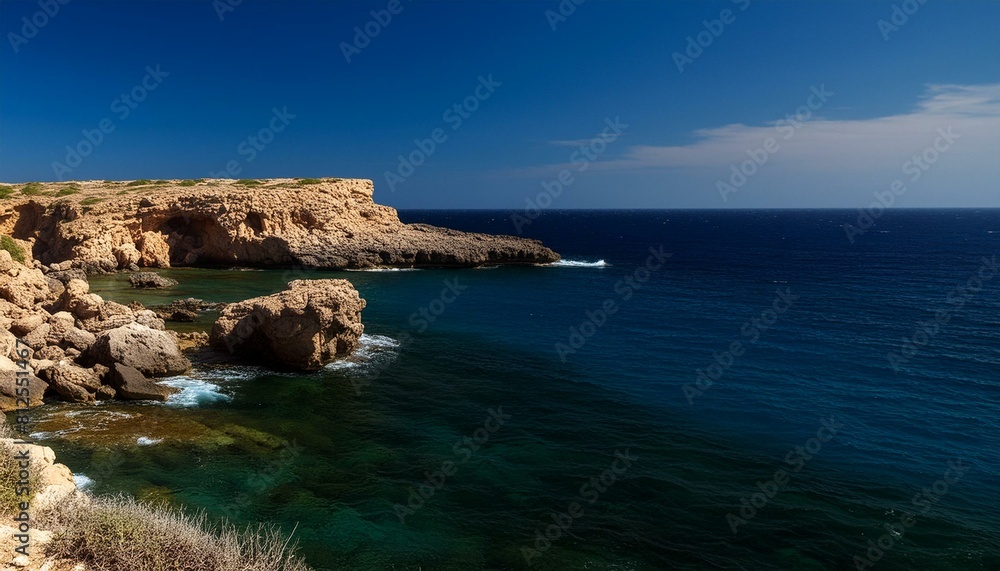 Côte Rocailleuse sous un Ciel Azur: Beauté Naturelle de la Méditerranée Côte Rocailleuse sous un Ciel Azur: Beauté Naturelle de la Méditerranée