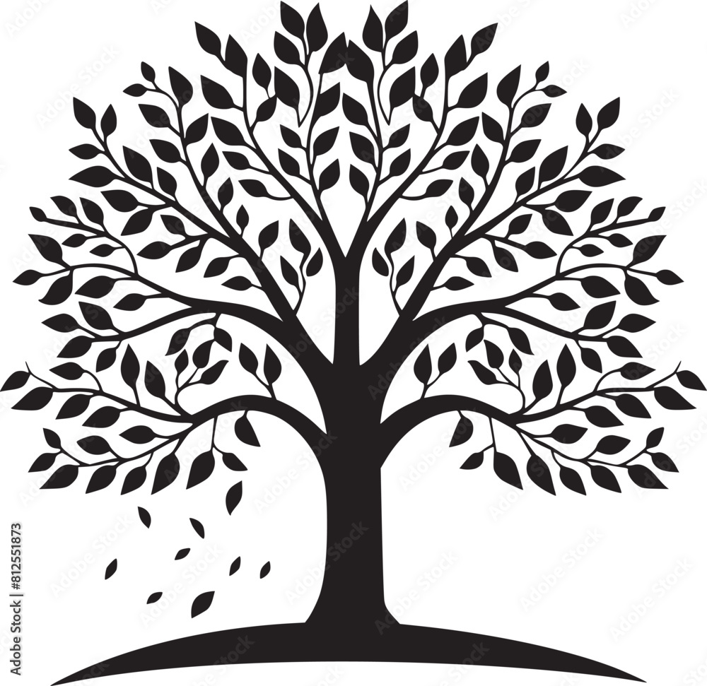 line art nature logo vector design oak tree inside circle, abstract tree logo symbol inside circle line art nature logo vector design oak tree inside circle, abstract tree logo symbol inside circle
