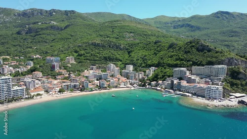 Aerial view of Rafailovici resort in Budva, Montenegro photo