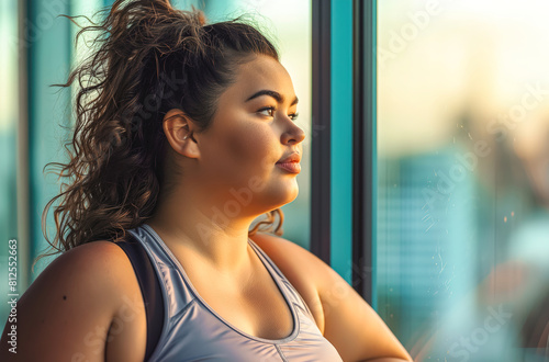 A young fat woman is exercising in the gym Free Download A young fat woman is exercising in the gym - GFXLoad