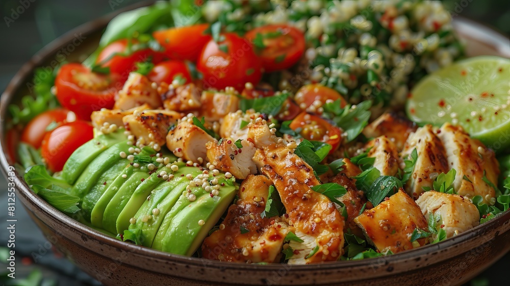 Fototapeta premium grilled chicken with vegetables