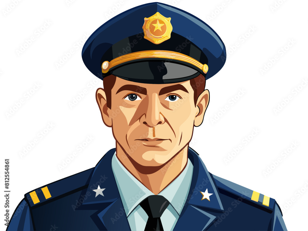 Policeman in the form of a policeman. Vector illustration. Policeman in the form of a policeman. Vector illustration.