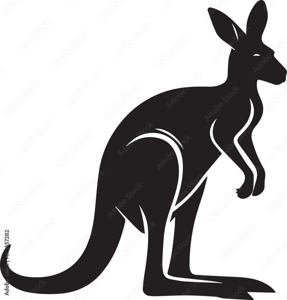 Kangaroo silhouette,Kangaroo Vector illustration, Kangaroo isolated on white background Kangaroo silhouette,Kangaroo Vector illustration, Kangaroo isolated on white background