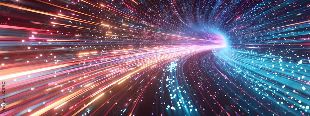 Fototapeta premium Information Superhighway: Speed of Light Data Transfer