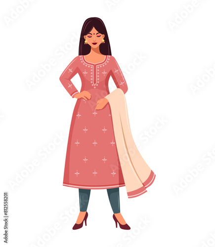 Beautiful Indian woman in kurta
