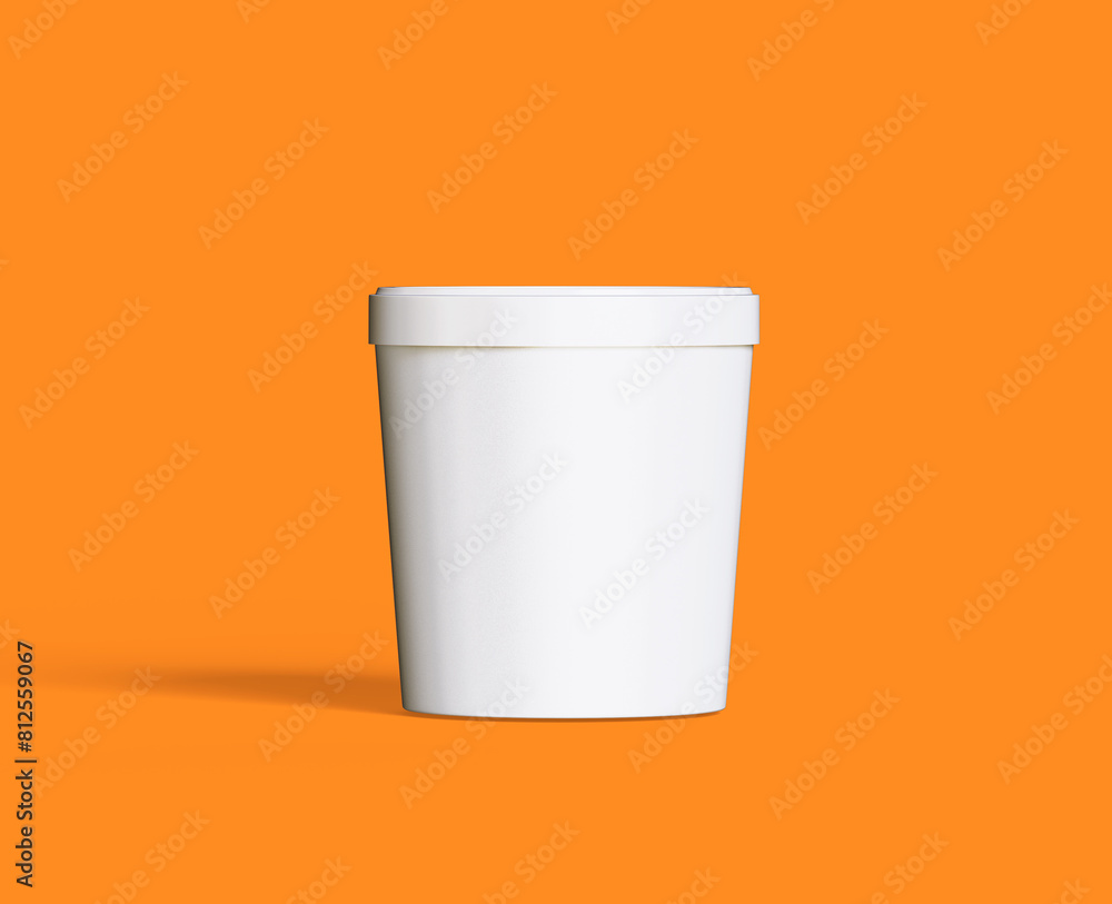 Ice cream tube packaging white color pack and oranges background Ice cream tube packaging white color pack and oranges background