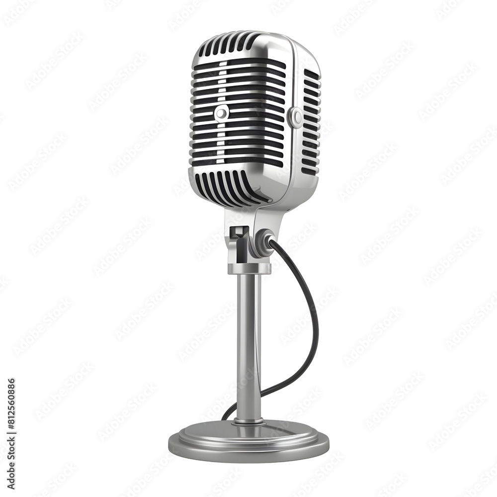 Fototapeta premium podcast microphone Isolated on transparent background