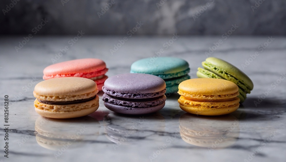 colorful cookies on marble background colorful cookies on marble background