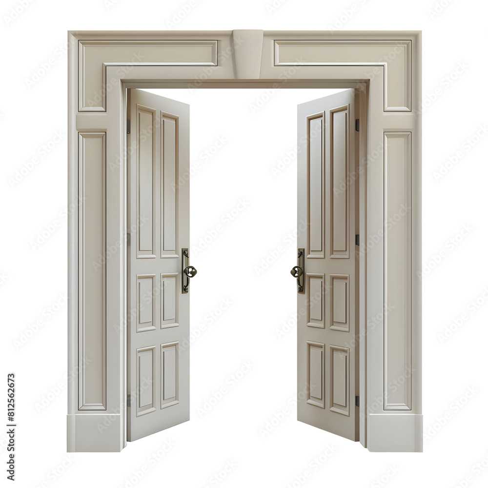 opened door Isolated on transparent background