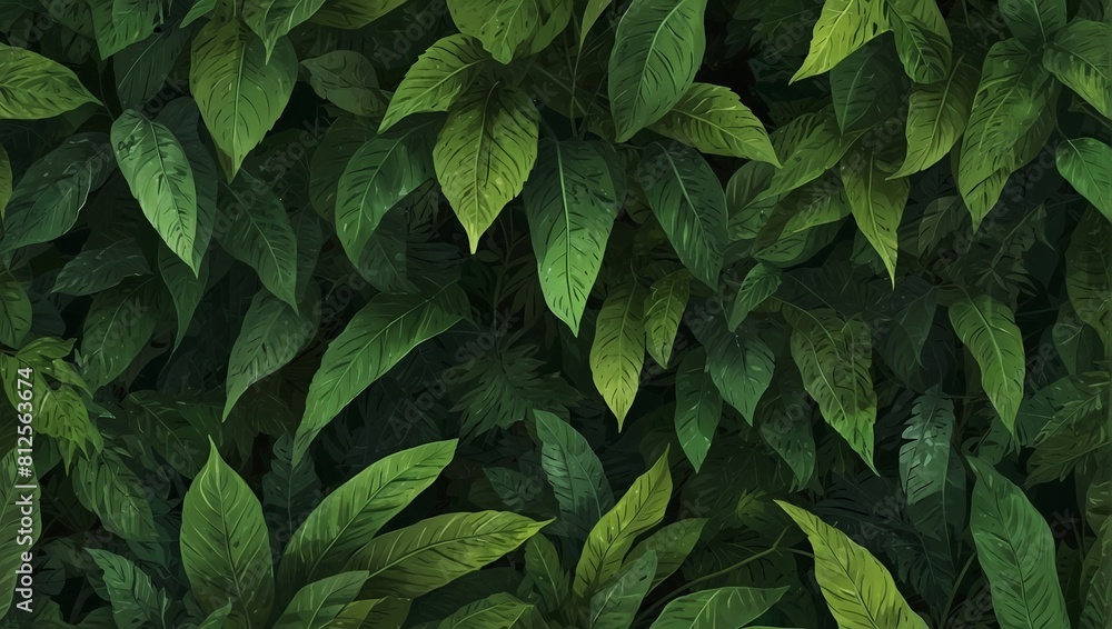 background photo of fresh green leaves made by AI generative background photo of fresh green leaves made by AI generative