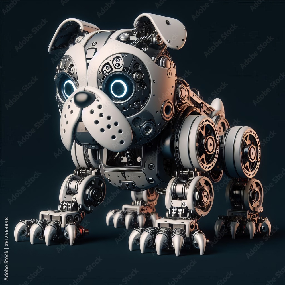 A robot dog with large teeth image art lively has illustrative meaning used for printing illustrator A robot dog with large teeth image art lively has illustrative meaning used for printing illustrator
