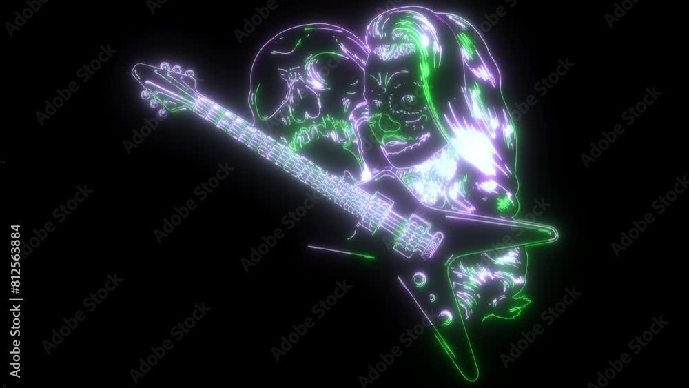 guitar with skull and girl head guitar with skull and girl head