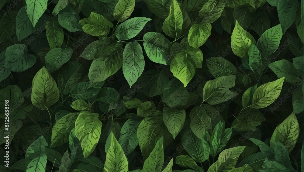 background photo of fresh green leaves made by AI generative background photo of fresh green leaves made by AI generative