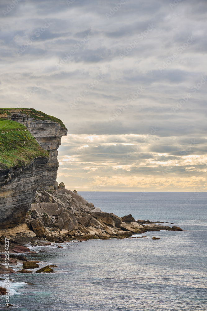 Fototapeta premium View of the Cobreces cliffs in Cantabria