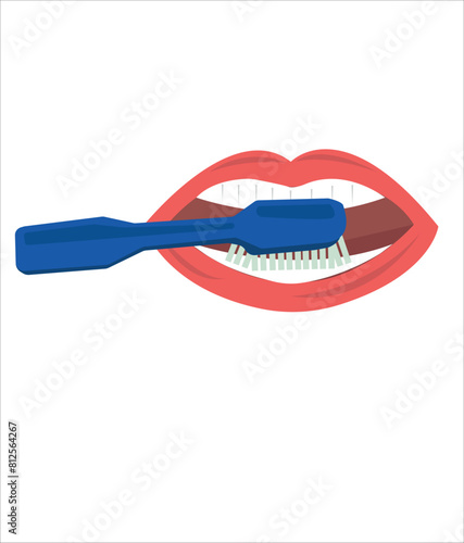 Tongue and ear parts vector set, tongue and mouth cleaning vector 
