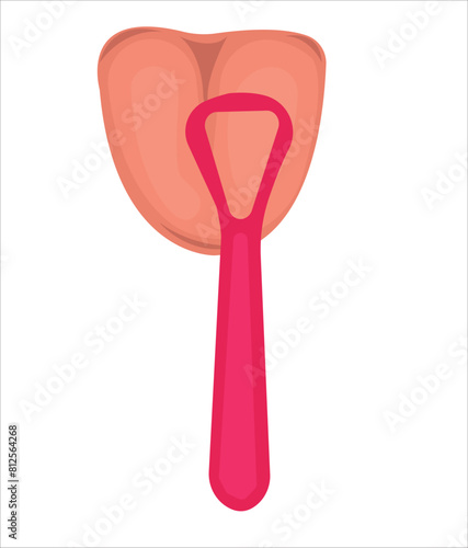 Tongue and ear parts vector set, tongue and mouth cleaning vector 