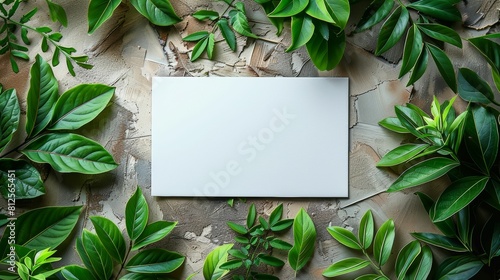A white sign is placed in the middle of a lush green background