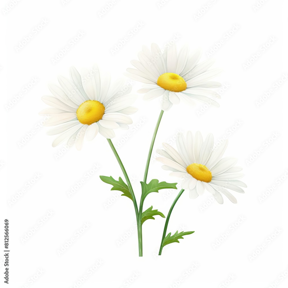 Fototapeta premium daisy drawing, water color style