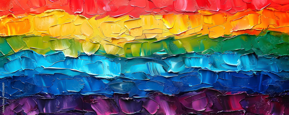 Fototapeta premium Vibrant Textured Abstract Painting Representing LGBT Pride and