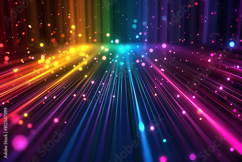 abstract colorful background with magic light rays © tbralnina