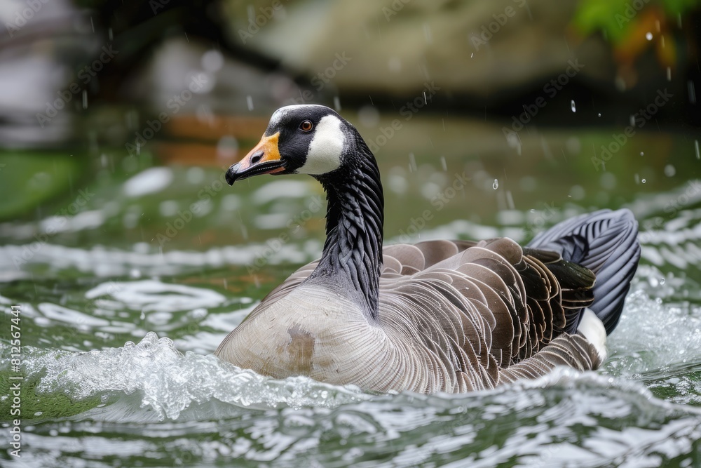 Emperor Goose - A Beautiful Fauna of Wild Habitat, Swimming in Nature's Water Emperor Goose - A Beautiful Fauna of Wild Habitat, Swimming in Nature's Water