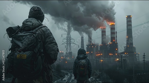 man see the factory smoke 