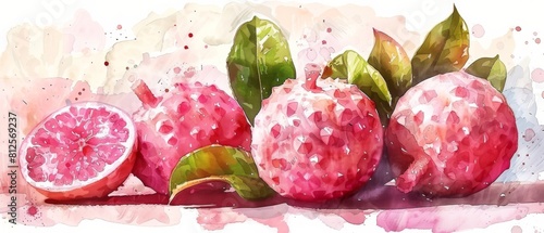 Cempedak Fruit in Stunning Watercolor. photo