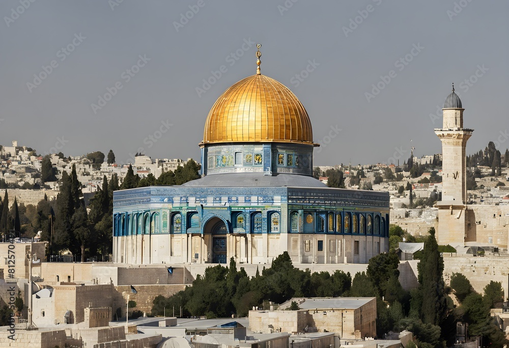 Obraz premium A view of the Dome of the Rock in Jerusalem