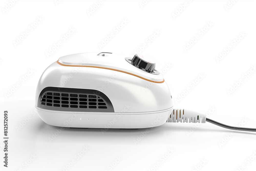 A versatile electric heater cleaner with adjustable cleaning modes and a long power cord isolated on a solid white background. A versatile electric heater cleaner with adjustable cleaning modes and a long power cord isolated on a solid white background.