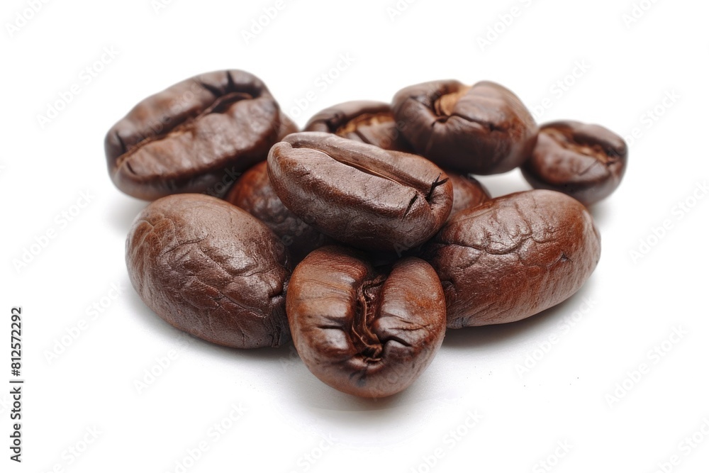 Heart-Shaped Coffee Beans on White Background. Perfect for Espresso and Coffee Lovers Heart-Shaped Coffee Beans on White Background. Perfect for Espresso and Coffee Lovers