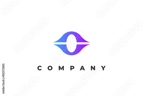 blackhole and letter o modern logo