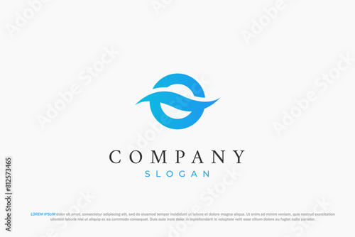 letter o and ocean blue logo