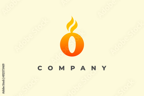 letter o and fire modern logo