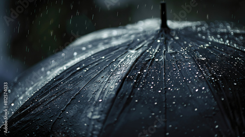 Close-Up Photo of an Umbrella under Pouring Rain photo