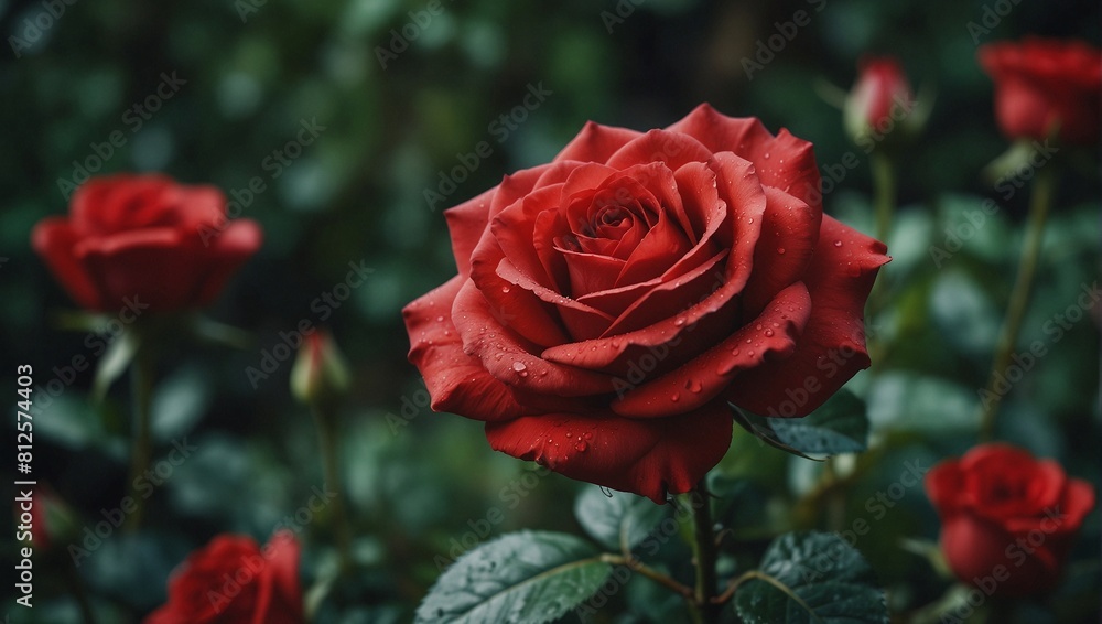 photo of beautiful red roses in the garden made by AI generative photo of beautiful red roses in the garden made by AI generative