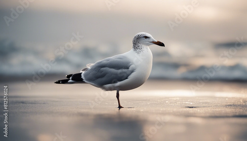 seagull, isolated white background, copy space for text 