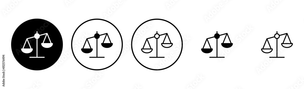 Scales icon set . Law scale icon. Justice sign Scales icon set . Law scale icon. Justice sign
