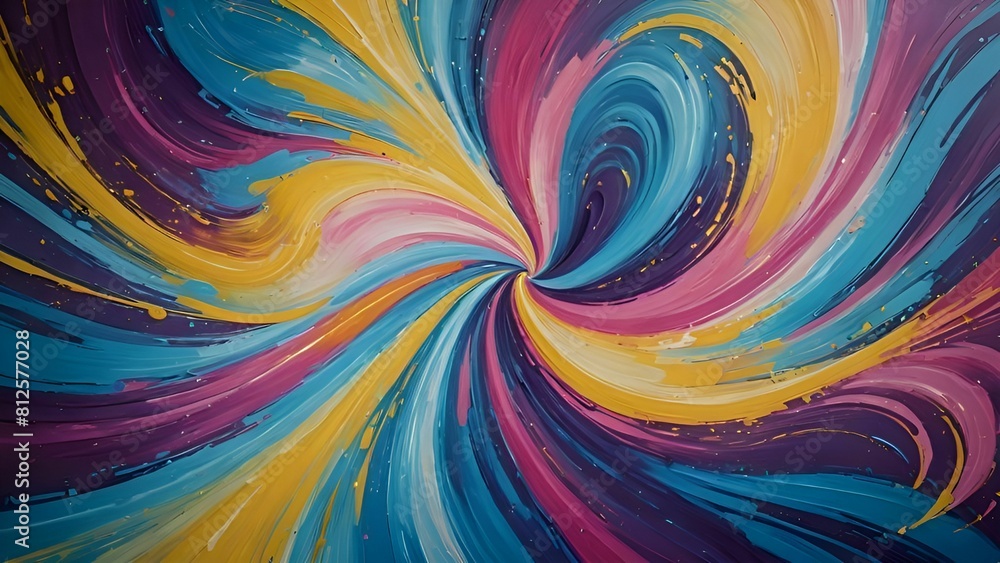 Colorful swirl painting in yellow, blue, and pink Colorful swirl painting in yellow, blue, and pink