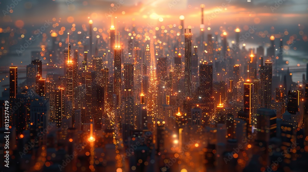 Fototapeta premium sunset in the city