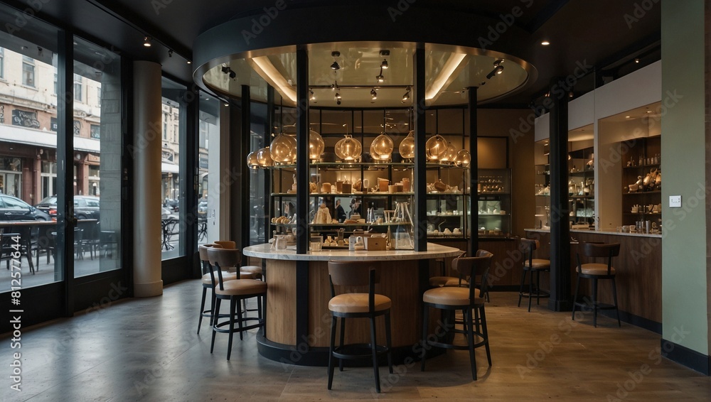 photo of a shop with a classic style with lots of windows that make it elegant made by AI generative photo of a shop with a classic style with lots of windows that make it elegant made by AI generative