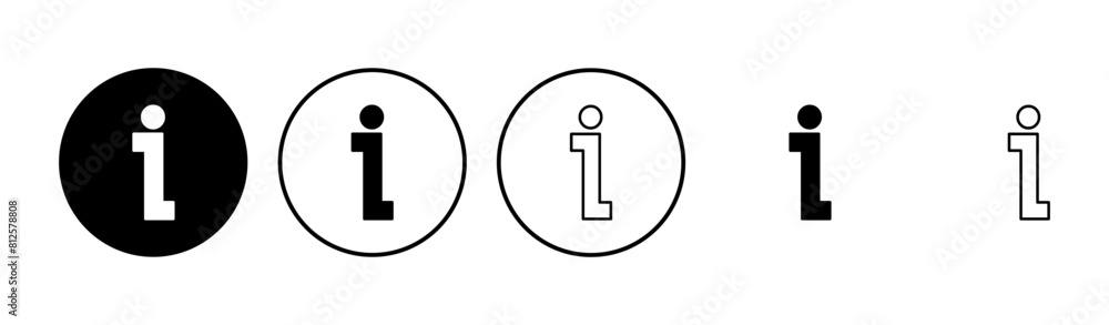 Info sign icon set. about us icon vector. Faq icon Info sign icon set. about us icon vector. Faq icon