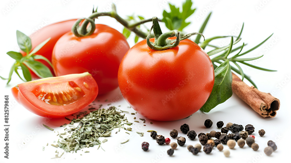 isolate tomatoes, basil leaves and black pepper on white,Fresh ripe tomatoes and basil leaves isolated on white background,Ripe fresh tomato with herb isolate tomatoes, basil leaves and black pepper on white,Fresh ripe tomatoes and basil leaves isolated on white background,Ripe fresh tomato with herb