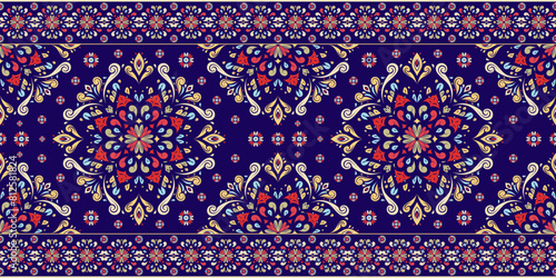Turkish seamless pattern with luxury floral ornament. Traditional Arabic, Indian motifs. Great for fabric and textile, wallpaper, packaging or any desired idea. © Annartlab